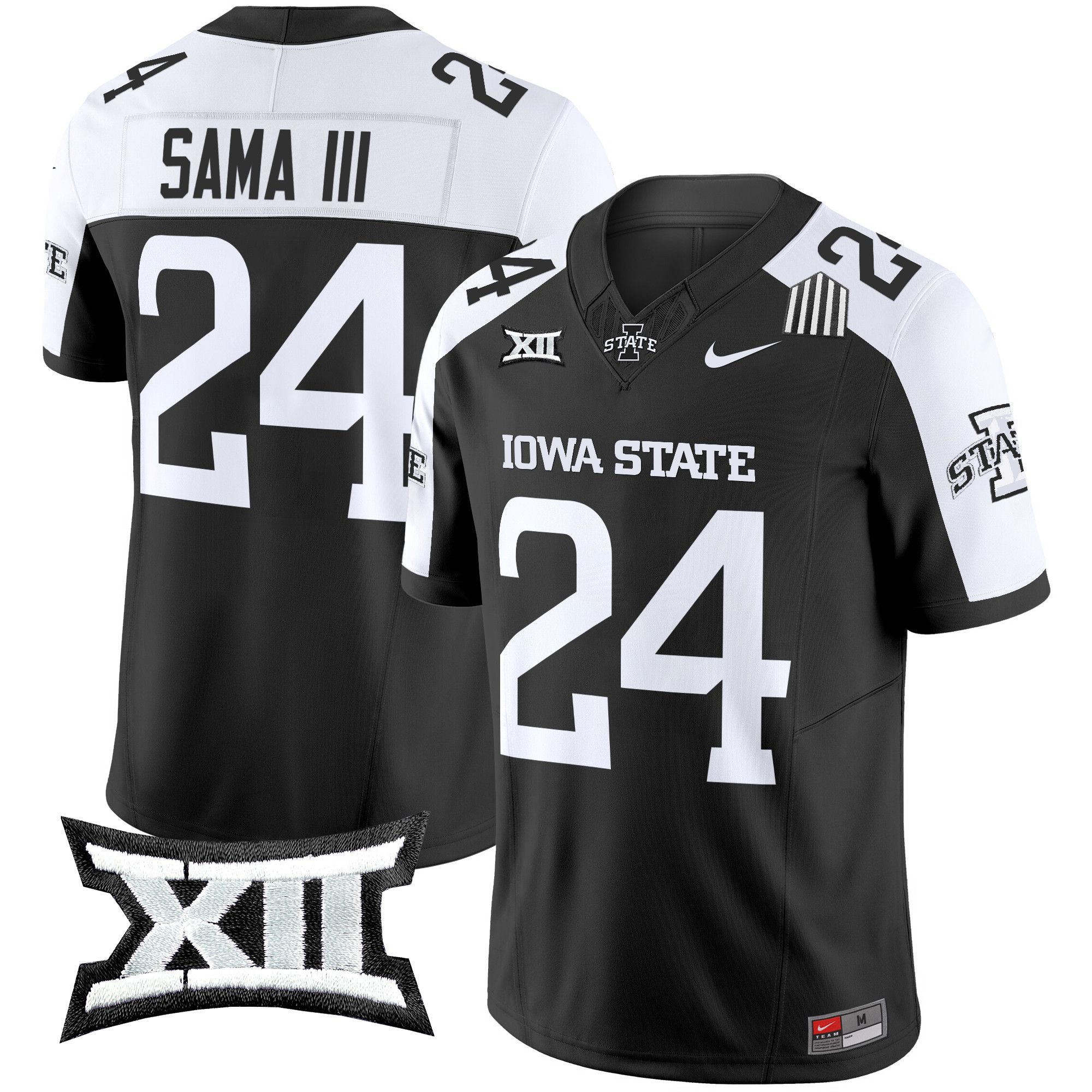 Men Iowa State Cyclones #24 Sama iii Black Nike 2024 Vapor Limited NCAA Jersey